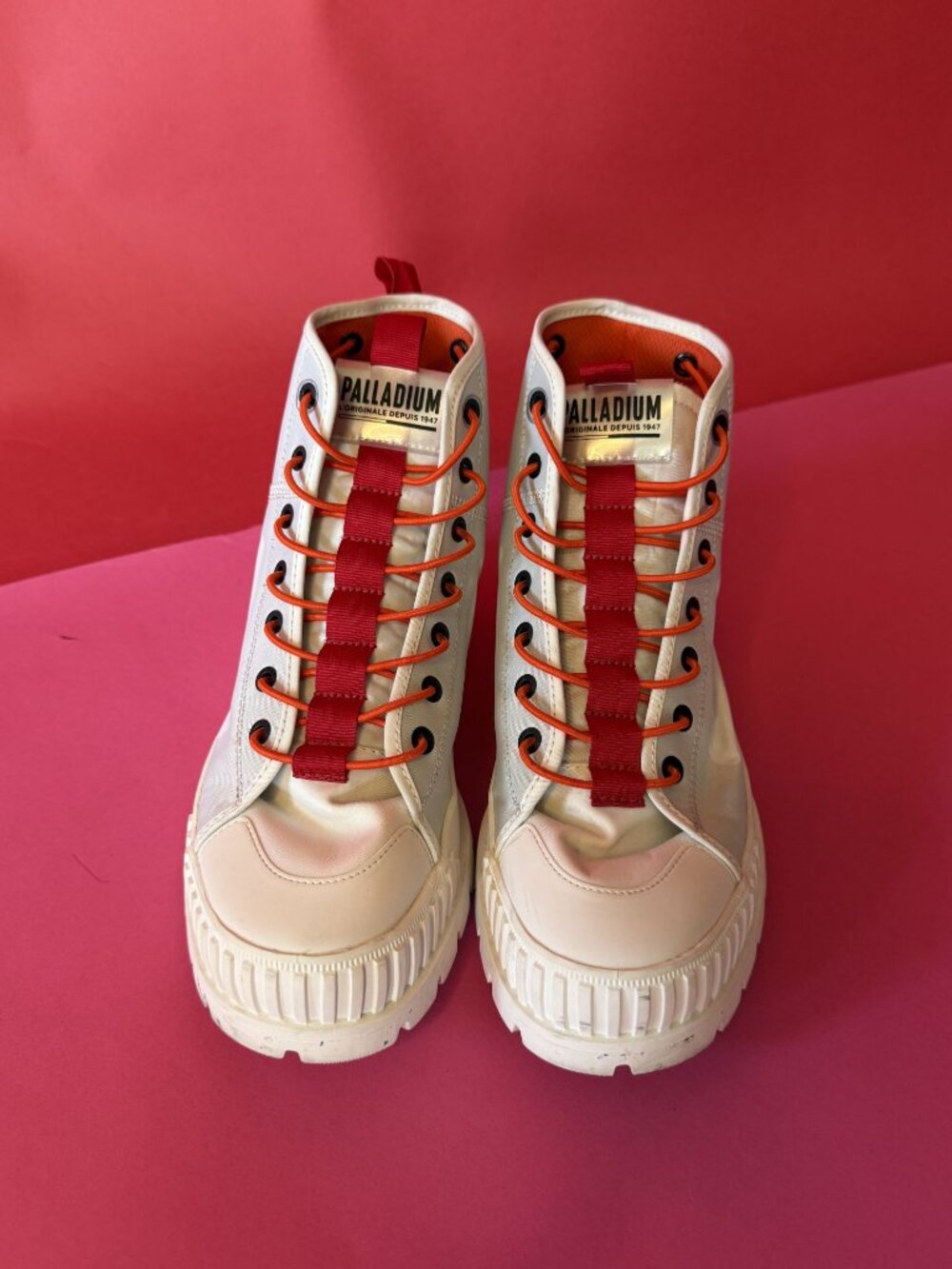 Palladium Pallashock Mid Ticket to Earth Star White Sneaker Boots - Picture 3 of 11